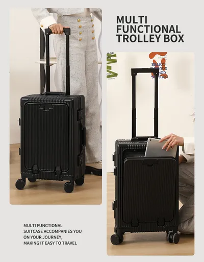 Trolley Aluminum Frame Large Capacity Front Opening Luggage