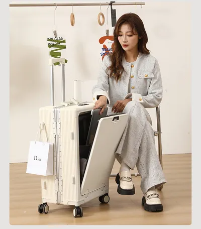 Trolley Aluminum Frame Large Capacity Front Opening Luggage