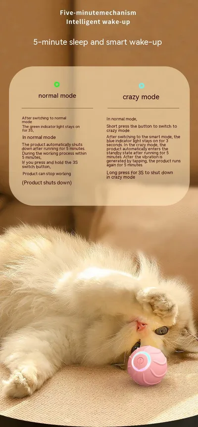 Smart Cat Toys Rolling Ball Pet Cat Owner Interactive Pets Toys Automatic Bouncing Ball USB Self Hi Teasing Kittens Jumping Ball