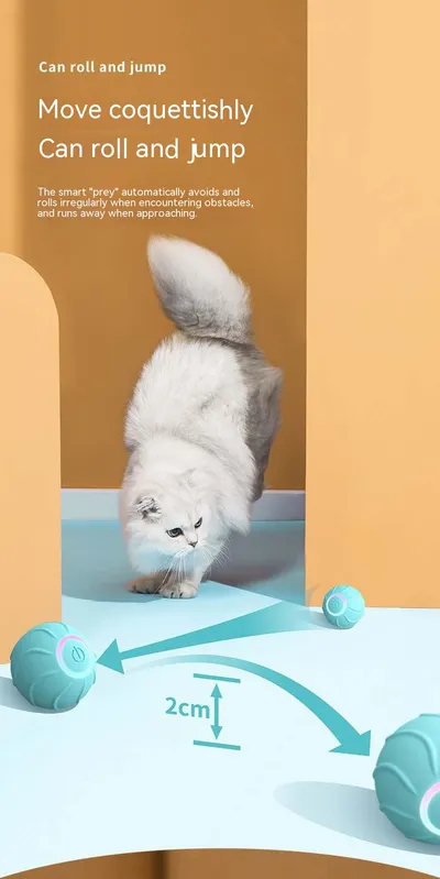 Smart Cat Toys Rolling Ball Pet Cat Owner Interactive Pets Toys Automatic Bouncing Ball USB Self Hi Teasing Kittens Jumping Ball