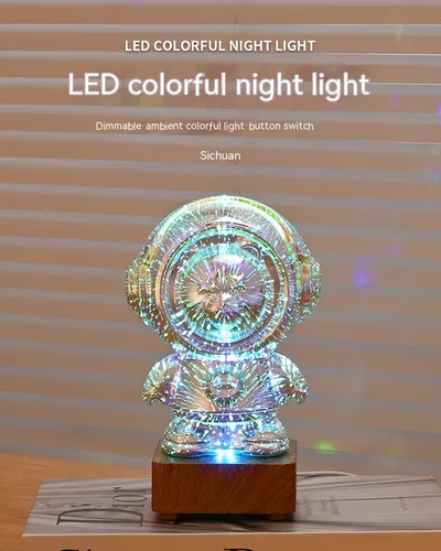 Spaceman 3D Fireworks USB Plug-in Small Night Lamp Home Decor