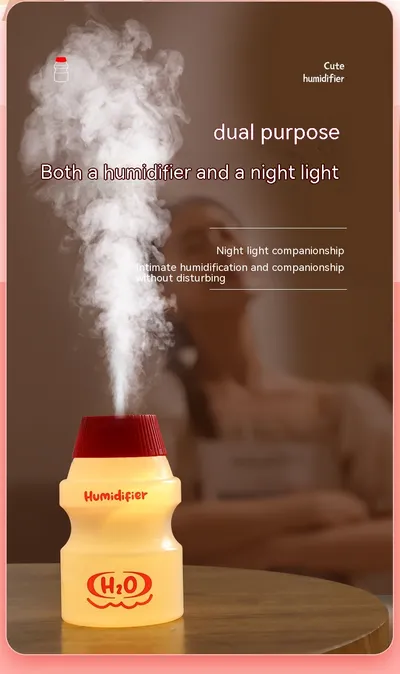 New Creative Yogurt Cup Humidifier Usb Hydrating Mute Sprayer Atmosphere Night Light