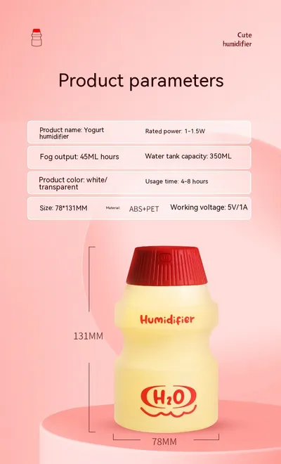 New Creative Yogurt Cup Humidifier Usb Hydrating Mute Sprayer Atmosphere Night Light