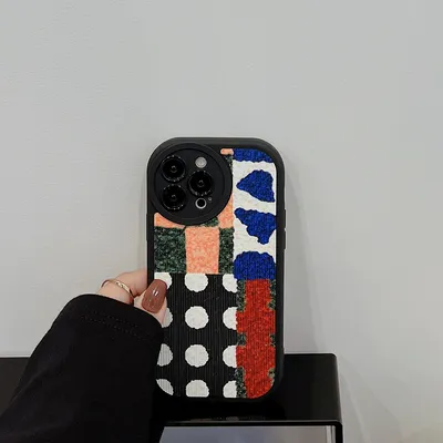 Art Color Contrast Patchwork Phone Case