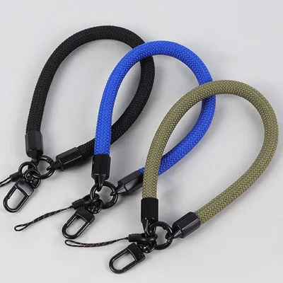 Mobile Phone Short Polyester Rope Anti-theft Wrist Strap Keychain