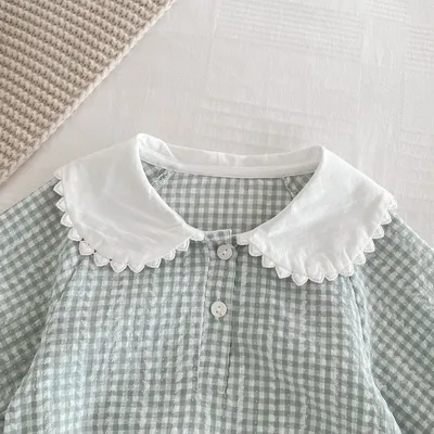 Long Sleeve Bottom-covering Rompers Baby Girl Doll Collar Romper