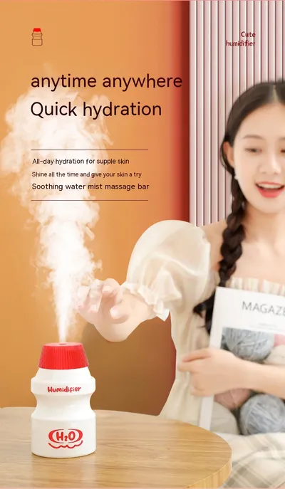 New Creative Yogurt Cup Humidifier Usb Hydrating Mute Sprayer Atmosphere Night Light