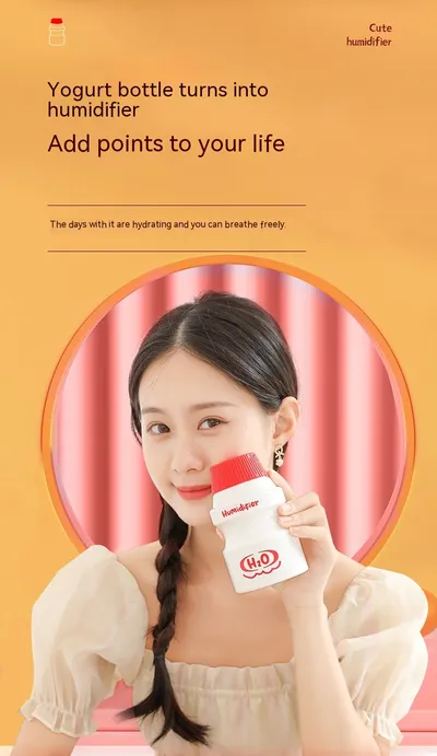 New Creative Yogurt Cup Humidifier Usb Hydrating Mute Sprayer Atmosphere Night Light