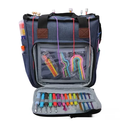 Wool Storage DIY Woven Buggy One Shoulder Printing Bucket Bag Luggage Round Bag