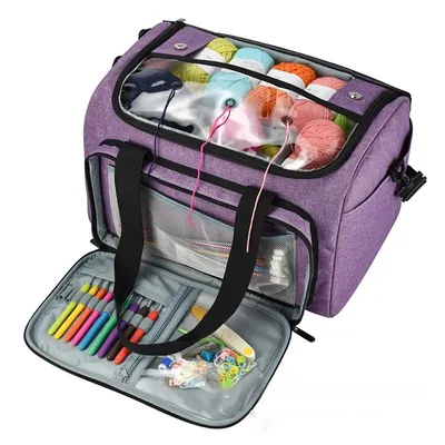 Wool Storage DIY Woven Buggy One Shoulder Printing Bucket Bag Luggage Round Bag