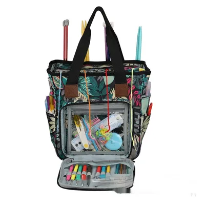 Wool Storage DIY Woven Buggy One Shoulder Printing Bucket Bag Luggage Round Bag