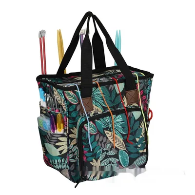Wool Storage DIY Woven Buggy One Shoulder Printing Bucket Bag Luggage Round Bag