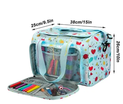 Wool Storage DIY Woven Buggy One Shoulder Printing Bucket Bag Luggage Round Bag