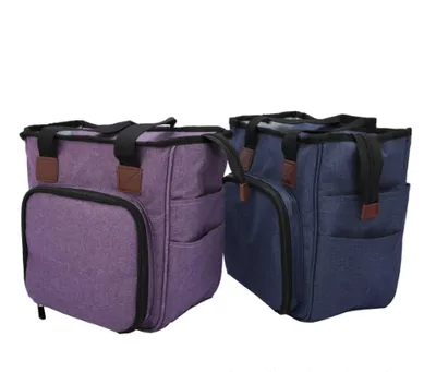 Wool Storage DIY Woven Buggy One Shoulder Printing Bucket Bag Luggage Round Bag