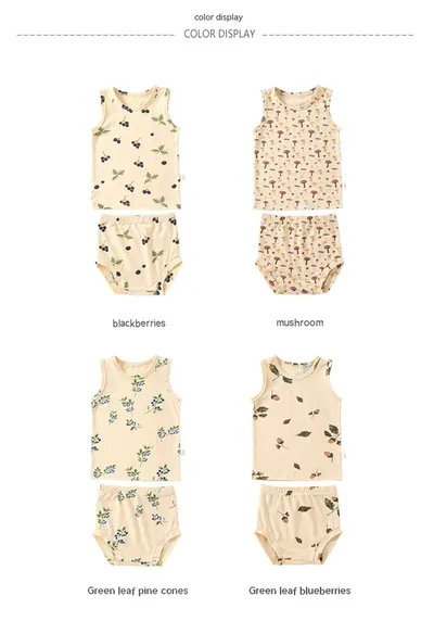 Baby Summer Vest Suit Cotton Thin Split Romper