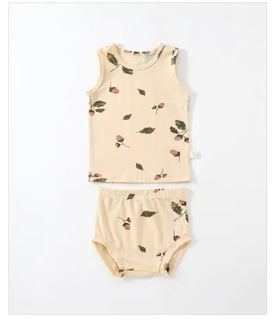 Baby Summer Vest Suit Cotton Thin Split Romper