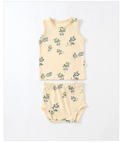 Baby Summer Vest Suit Cotton Thin Split Romper