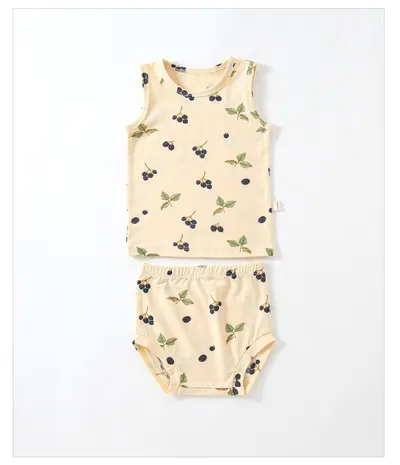 Baby Summer Vest Suit Cotton Thin Split Romper