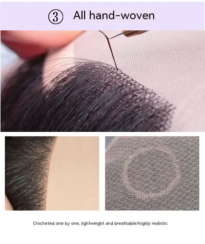 Men's Hand Woven Human Hair Wig