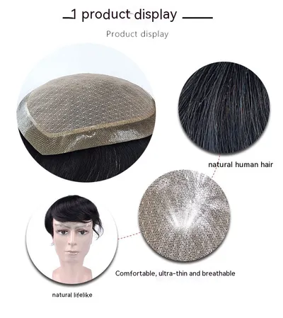 Men's Hand Woven Human Hair Wig