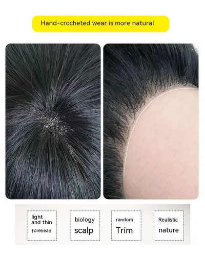 Men's Hand Woven Human Hair Wig