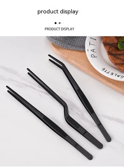 Stainless Steel Barbecue Tongs Outdoor Retro Long-handle Clip Fried Steak Anti-scald Restaurant Kitchen Plate Holder