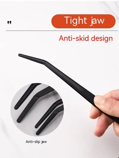 Stainless Steel Barbecue Tongs Outdoor Retro Long-handle Clip Fried Steak Anti-scald Restaurant Kitchen Plate Holder