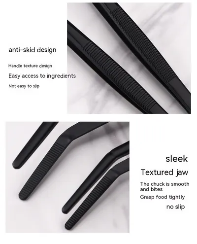 Stainless Steel Barbecue Tongs Outdoor Retro Long-handle Clip Fried Steak Anti-scald Restaurant Kitchen Plate Holder