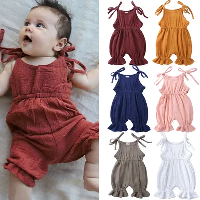 Summer Baby Cotton And Linen Jumpsuit