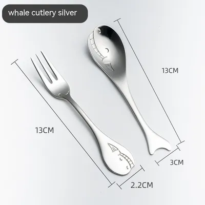 Creative Cute Dolphin 304 Stainless Steel Coffee Knife And Fork Suit