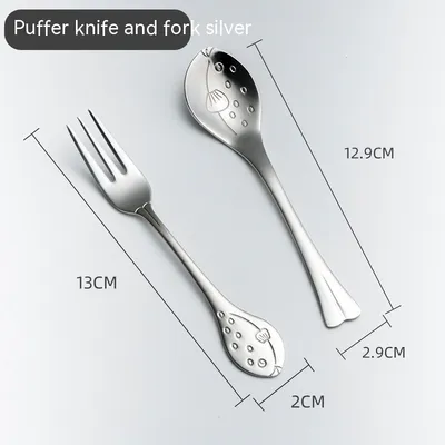 Creative Cute Dolphin 304 Stainless Steel Coffee Knife And Fork Suit