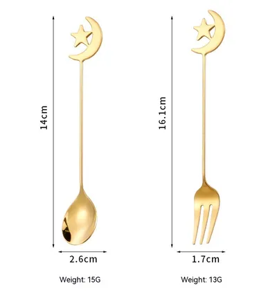 Star Moon Spoon Fork 304 Stainless Steel Good-looking Cute Spoon Coffee Spoon