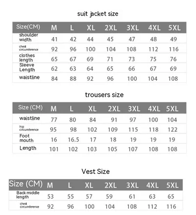 Slim British casual fashion check men's suit set of three pieces