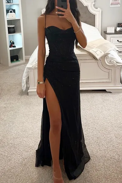 Sexy Split Suspender Dress Fashion Evening Party Slim V-neck Long Dresses Summer Clothing For Women
