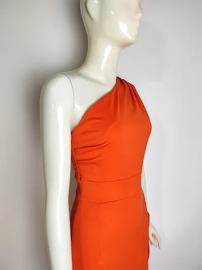 Women's One-shoulder High Waist Front Slit Temperament Dress