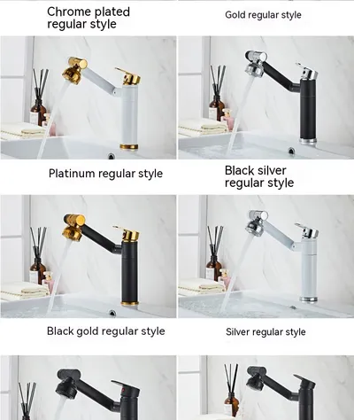 Multifunctional Basin Hot And Cold Water Faucet Digital Display Rotating Wash