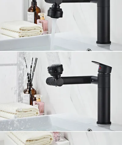 Multifunctional Basin Hot And Cold Water Faucet Digital Display Rotating Wash