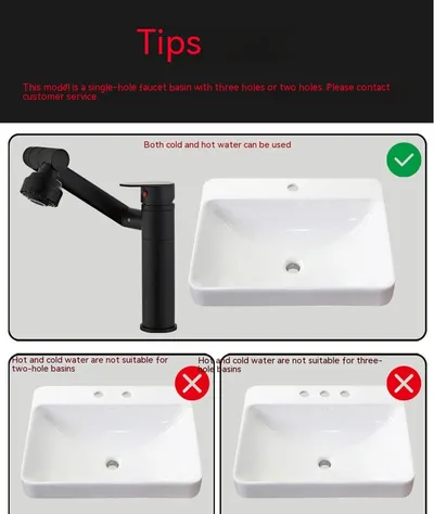 Multifunctional Basin Hot And Cold Water Faucet Digital Display Rotating Wash
