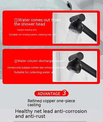 Multifunctional Basin Hot And Cold Water Faucet Digital Display Rotating Wash