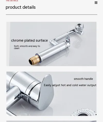 Multifunctional Basin Hot And Cold Water Faucet Digital Display Rotating Wash