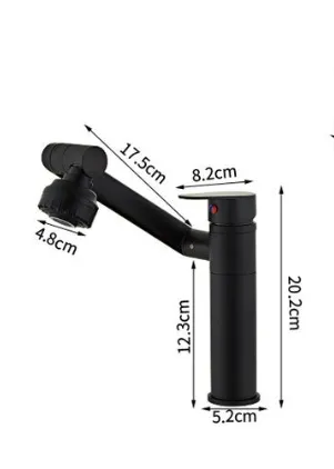 Multifunctional Basin Hot And Cold Water Faucet Digital Display Rotating Wash