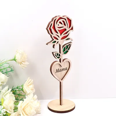 هدية عيد الأم مصنوعة من خشب مقطوع بالليزر متعدد الطبقات