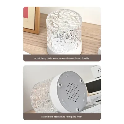 Crystal Lamp Water Ripple Projector Night Light Decoration Home Houses Bedroom Aesthetic Atmosphere Holiday Gift Sunset Lights Home Decor