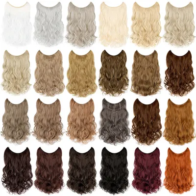 S-noilite 20 inches Invisible Wire No Clips in Hair Extensions Secret Fish Line Hairpieces Silky Straight Synthetic