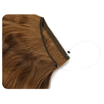 S-noilite 20 inches Invisible Wire No Clips in Hair Extensions Secret Fish Line Hairpieces Silky Straight Synthetic