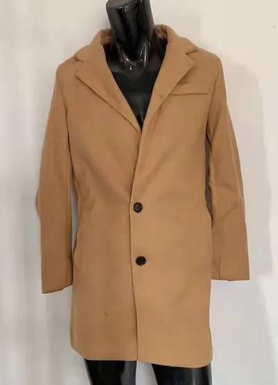 Men's mid-length double-sided woolen coat