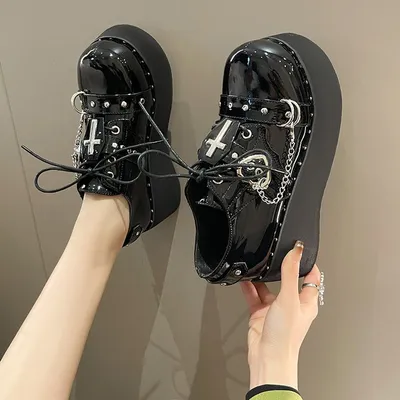 Punk Platform Shoes Dark Lolita Platform Leather Shoes