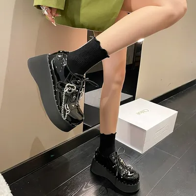 Punk Platform Shoes Dark Lolita Platform Leather Shoes