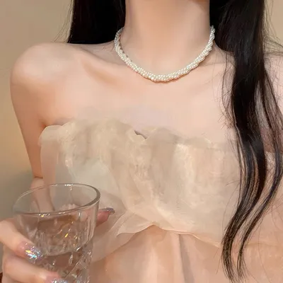Baroque Pearl Short Necklace For Women