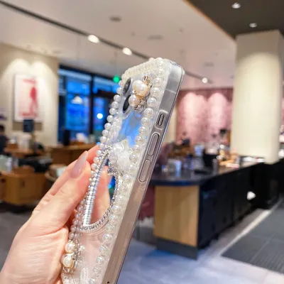 Love Pearl Mirror Transparent Phone Case